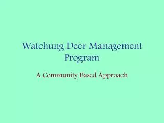 Watchung Deer Management Program