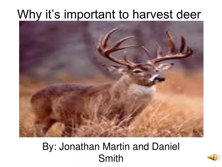why it s important to harvest deer