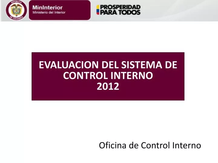 evaluacion del sistema de control interno 2012