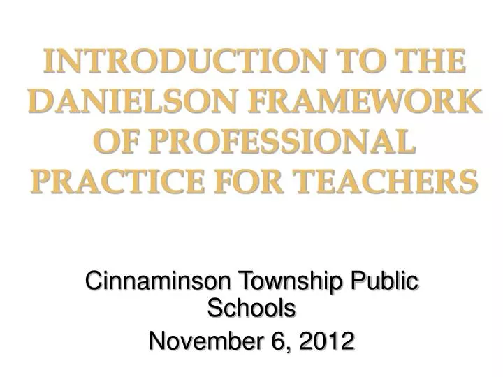 cinnaminson township public schools november 6 2012