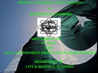 MEHRAN UNIVERSITY OF ENGNIEERING &amp; TECHNOLOGY JAMSHORO