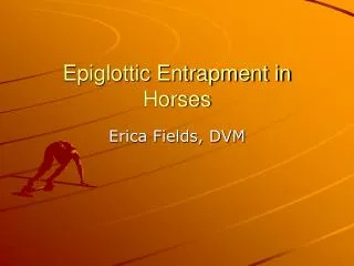 Epiglottic Entrapment in Horses