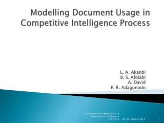 Modelling Document Usage in Competitive Intelligence Process