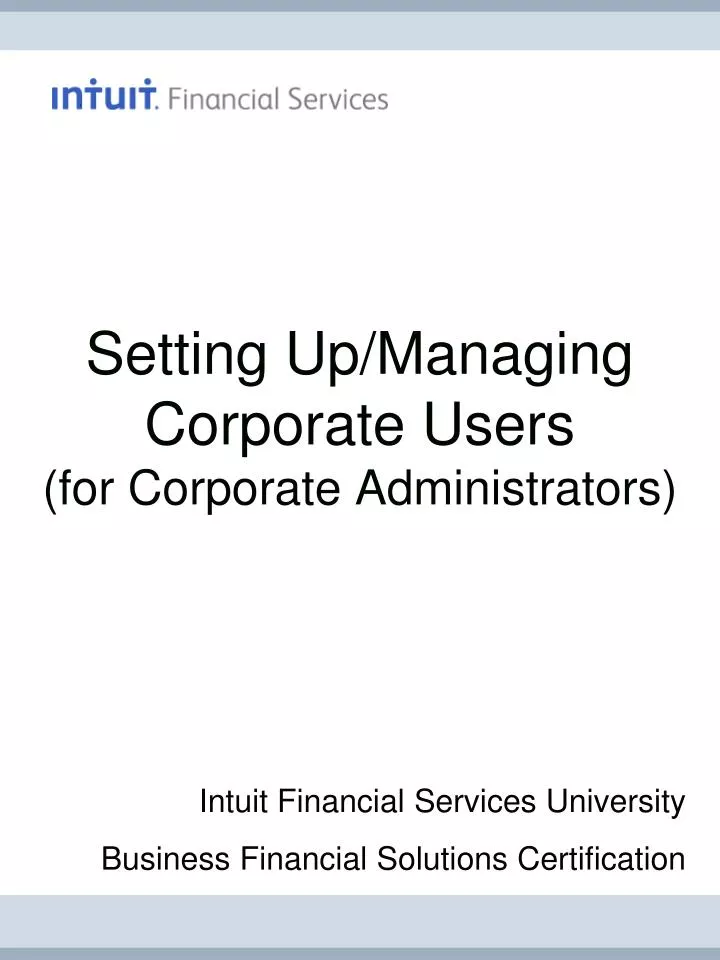 setting up managing corporate users for corporate administrators