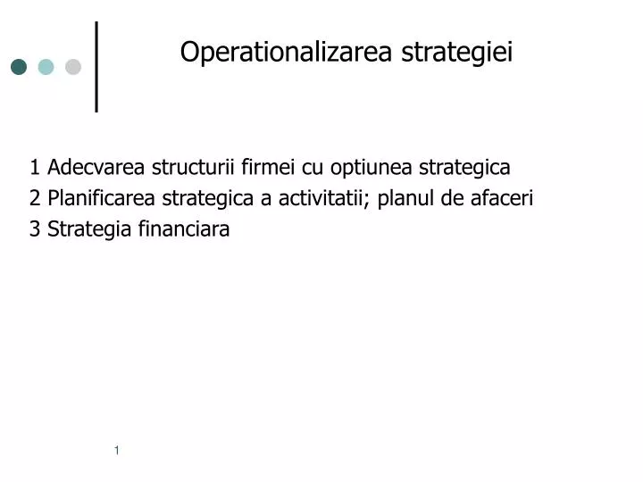 operationalizarea strategiei