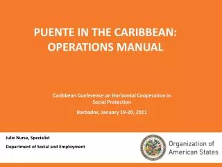PUENTE IN THE CARIBBEAN: OPERATIONS MANUAL