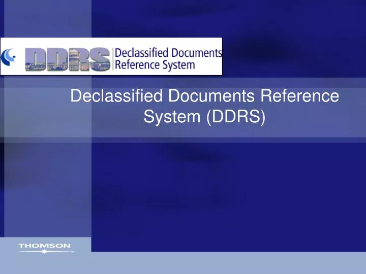 declassified documents reference system ddrs