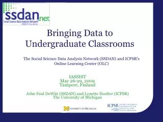 Bringing Data to Undergraduate Classrooms