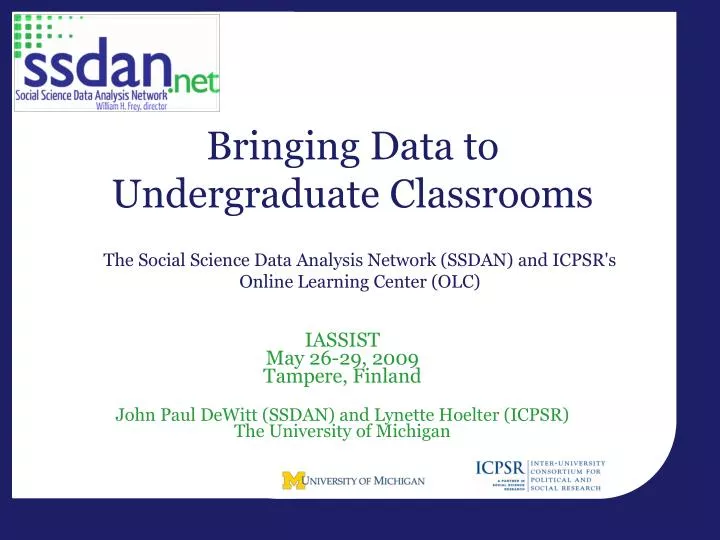 bringing data to undergraduate classrooms