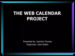 THE WEB CALENDAR PROJECT