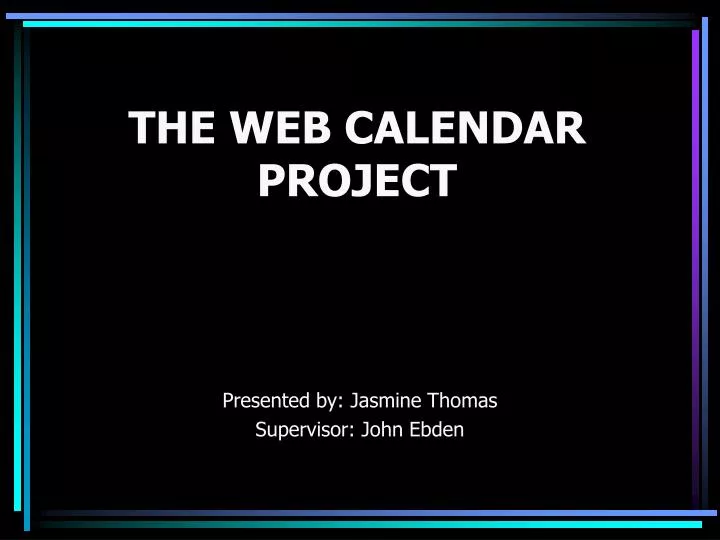 the web calendar project