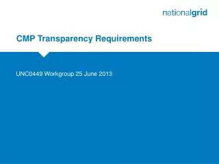 CMP Transparency Requirements
