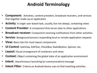 Android Terminology