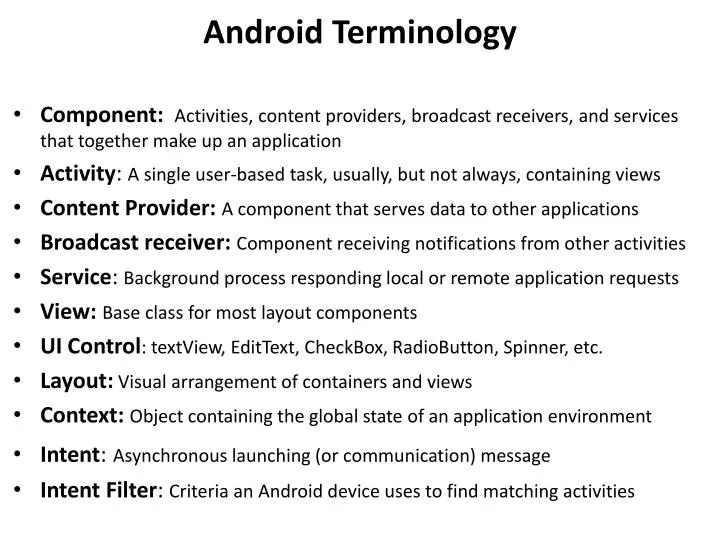 android terminology