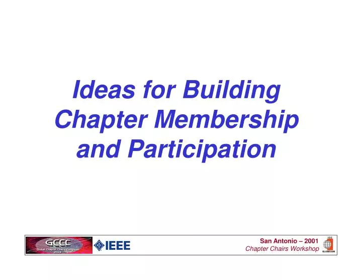 ideas for building chapter membership and participation