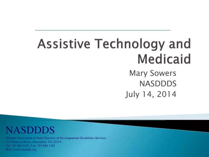 assistive technology and medicaid