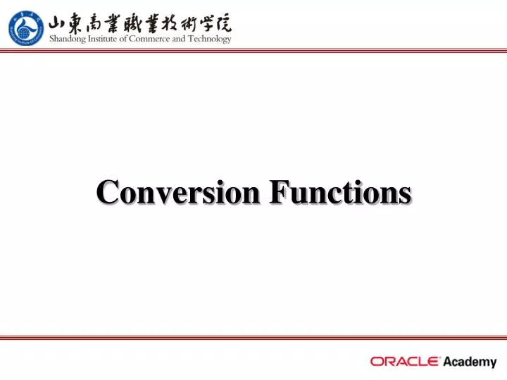 conversion functions