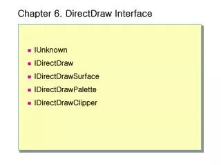 Chapter 6. DirectDraw Interface