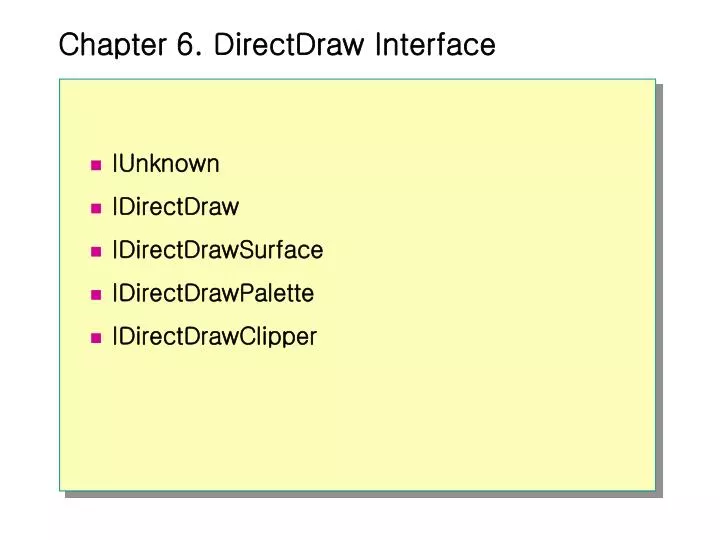 chapter 6 directdraw interface