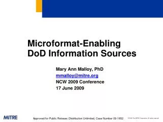 Microformat-Enabling DoD Information Sources