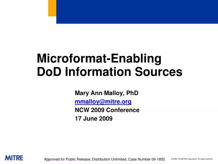 microformat enabling dod information sources