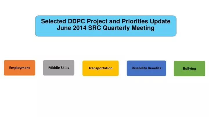 selected ddpc project and priorities update june 2014 src quarterly meeting