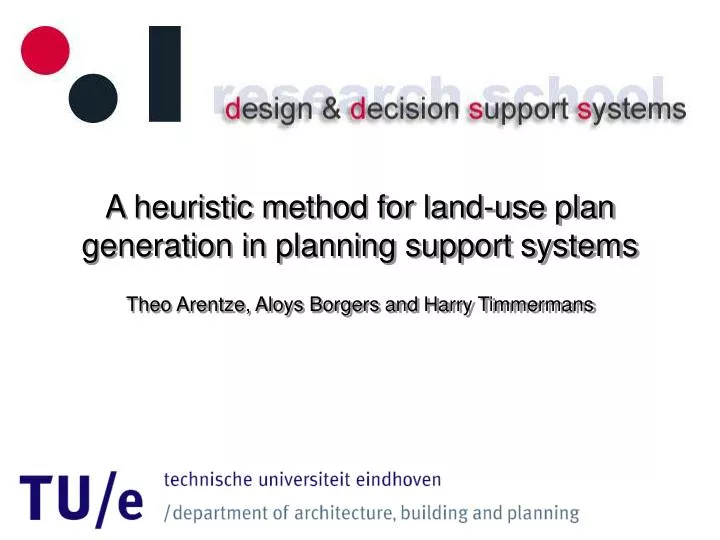 a heuristic method for land use plan generation in planning support systems