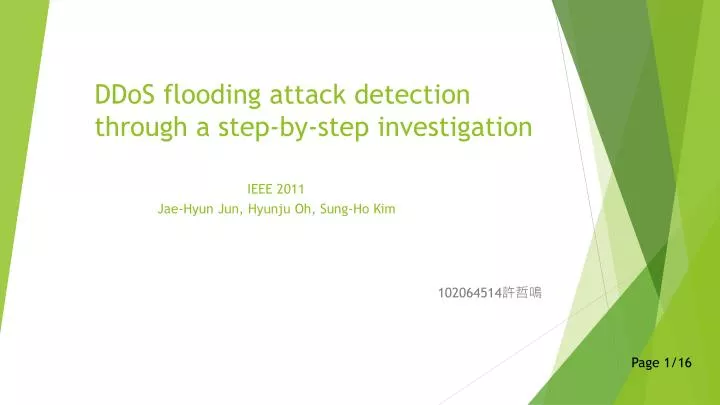 ddos flooding attack detection through a step by step investigation