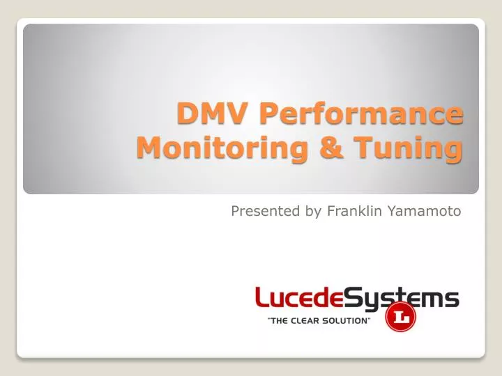 dmv performance monitoring tuning