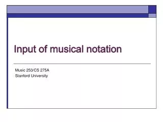 Input of musical notation