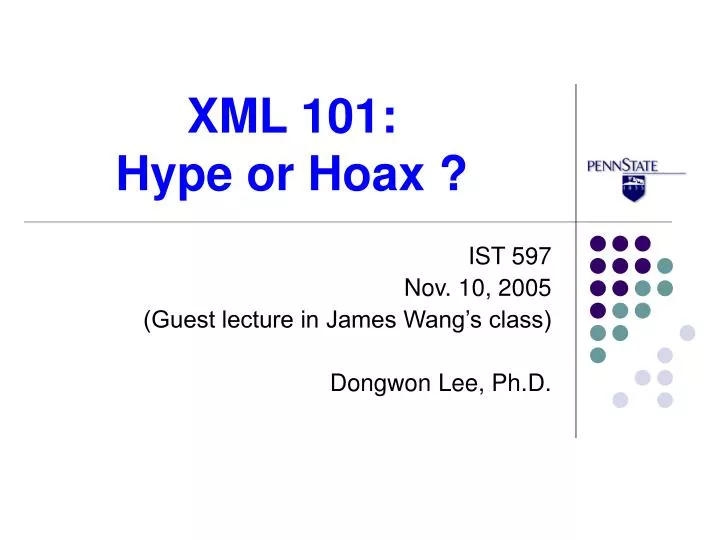 xml 101 hype or hoax