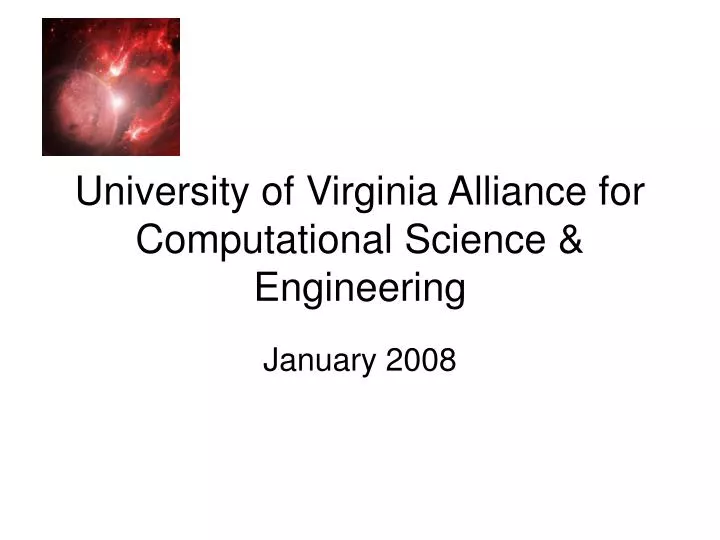 university of virginia alliance for computational science engineering