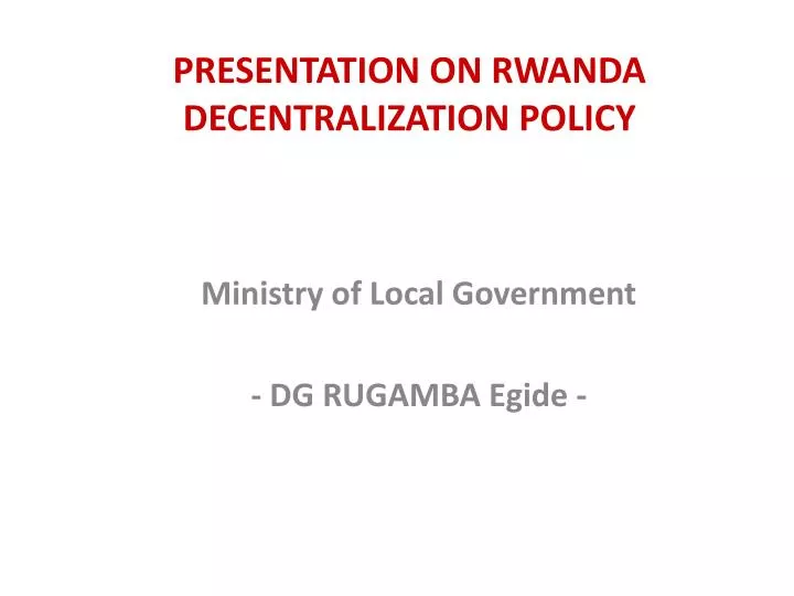 ministry of local government dg rugamba egide