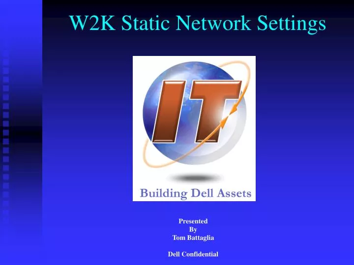 w2k static network settings