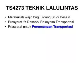 ts4273 teknik lalulintas