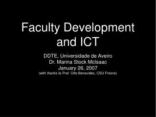 Faculty Development and ICT