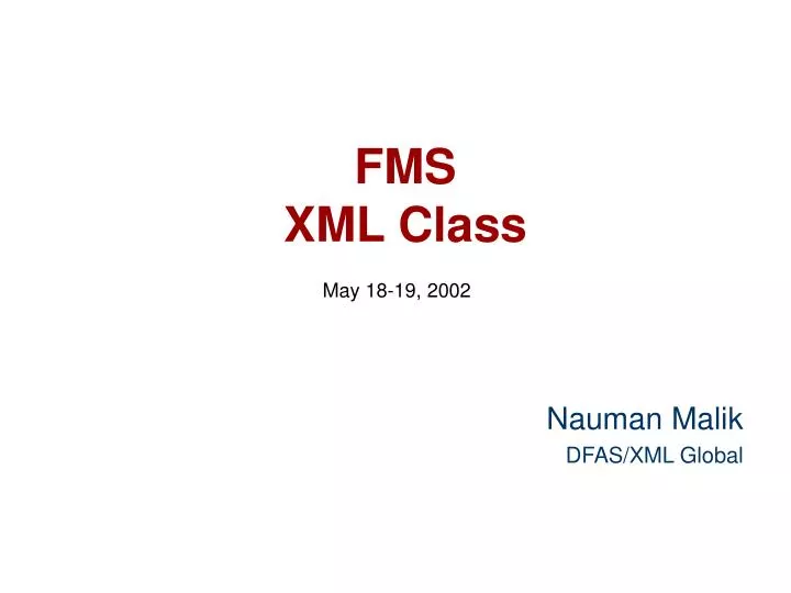 fms xml class