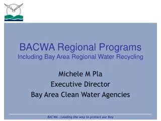 BACWA Regional Programs Including Bay Area Regional Water Recycling