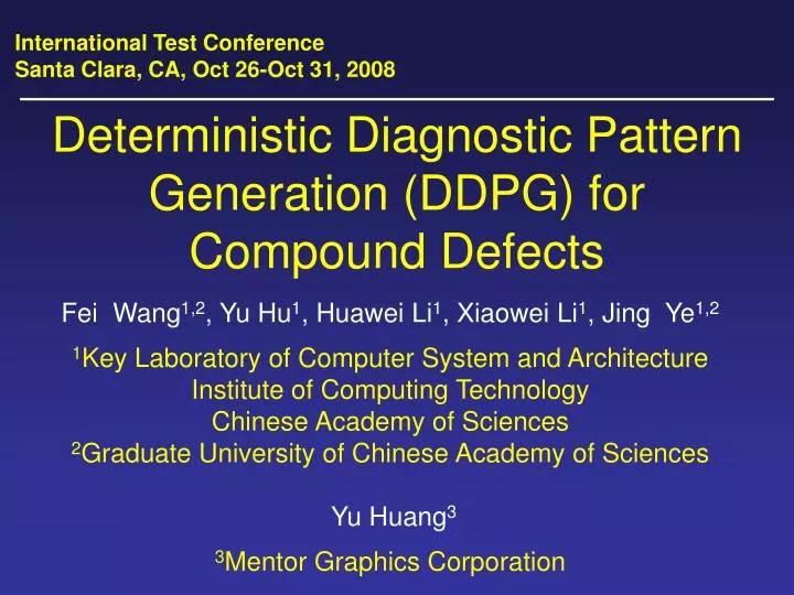 deterministic diagnostic pattern generation ddpg for compound defects