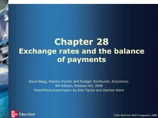 Chapter 28 Exchange rates and the balance of payments