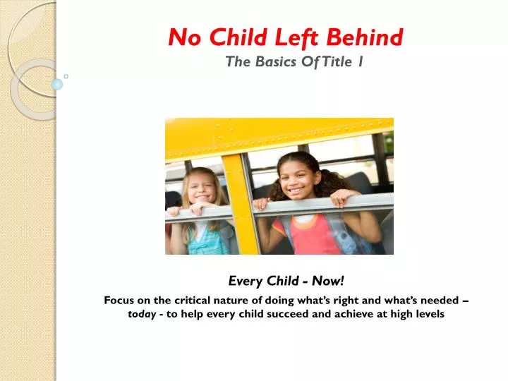 no child left behind the basics of title 1