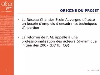 origine du projet
