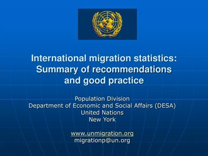 international migration statistics summary of recommendations and good practice