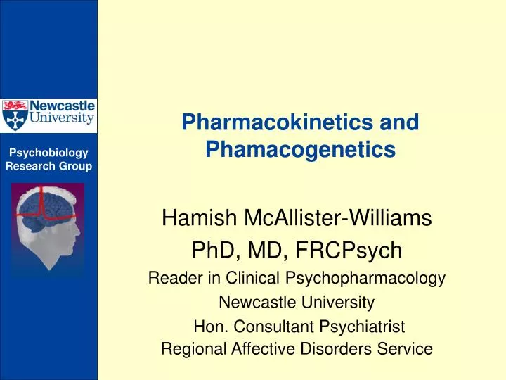 pharmacokinetics and phamacogenetics