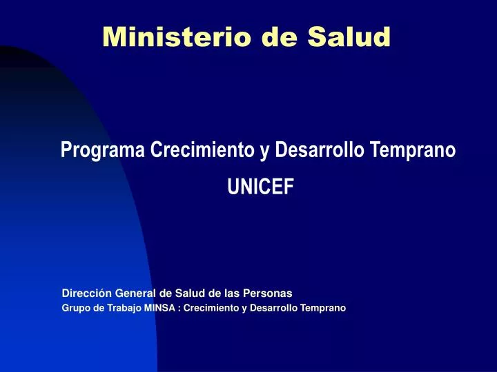 programa crecimiento y desarrollo temprano unicef