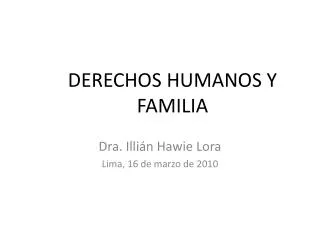 derechos humanos y familia