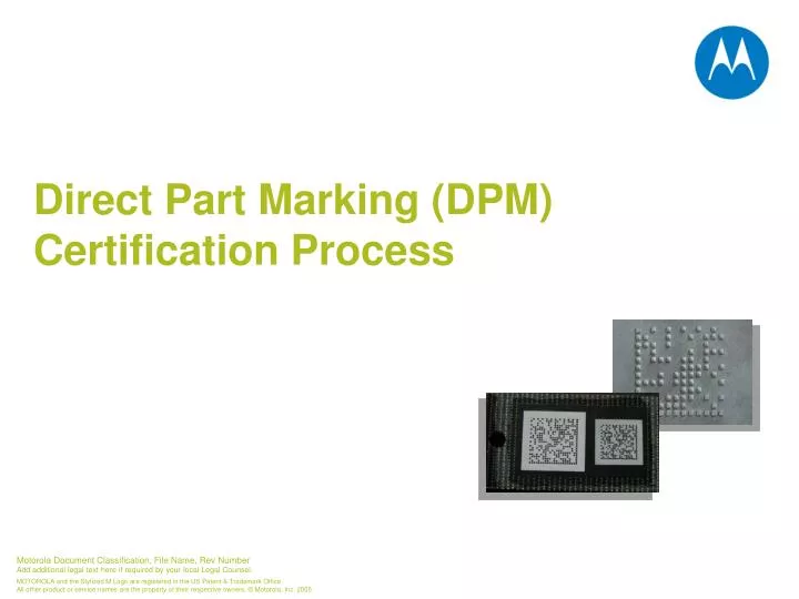 direct part marking dpm certification process