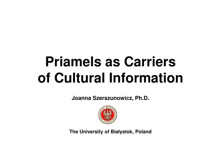 priamels as carriers of cultural information