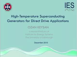 High-Temperature Superconducting Generators for Direct Drive Applications