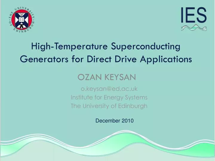 high temperature superconducting generators for direct drive applications
